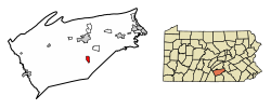 Cumberland County Pennsylvania Incorporated and Unincorporated areas Mount Holly Springs Highlighted
